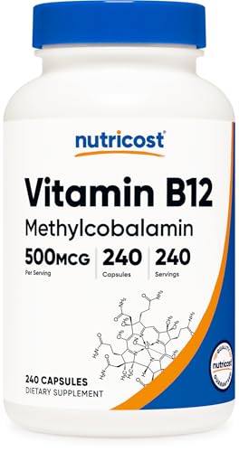 Nutricost Vitamin B12 Supplement (500mcg) 240 Capsules Methylcobalamin