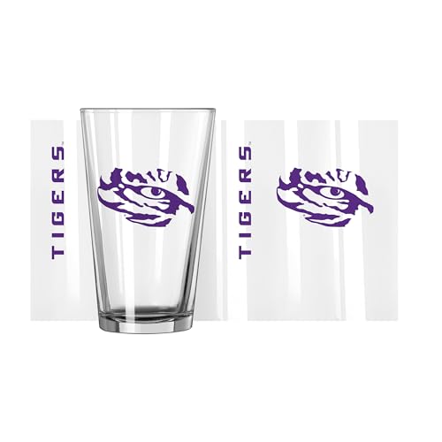 Image of Logo Brands NCAA 16 oz Pint Glass - Durable Glass With Bold Team Color- Chip-Resistant Rim Drinkware For Fans, Tailgates, Home Bars & Everyday Use