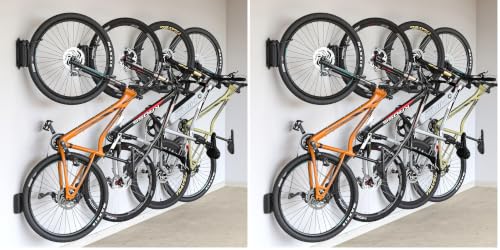 Image of monTEK Swivel Bike Wall Mount, Bike Hangers for Garage, Space-Saving Vertical Bike Rack, Sturdy Bike Storage Rack Holds Up to 66lbs, Easy to Install, 8 Pack