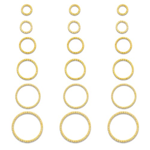 Image of SATRA TRADERS Round Shape Textured for Jewelry Making Crafting Ring | Qty : 250g | BF68 (Golden-12mm)