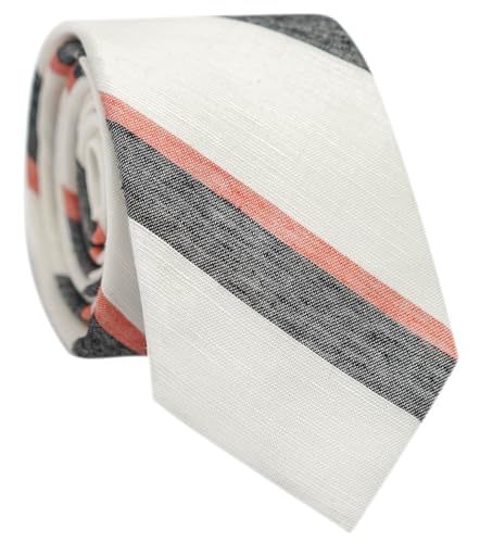 Image of BELLUNO Men's 2.5 inch Skinny Solid Cotton Linen Ties