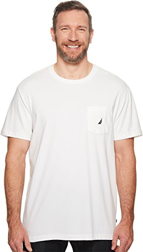 Nautica Men's Big & Tall Solid Crew Neck Short-Sleeve Pocket T-Shirt, Bright White, 3XLT Tall