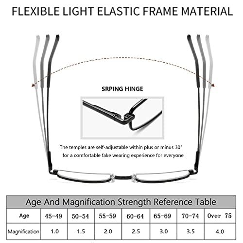 Hubeye 3 works Slim Pen Reading Glasses Tube Reader Glasses Men Women Anti Blue Light Small Reader Spring Hinged Eyeglasses with Portable Clip Case 2.00 - Image 3