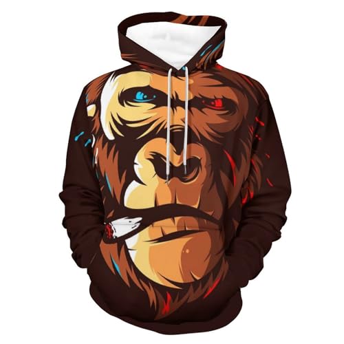 Sweat à capuche Orang-Outan UMENG S, le pull confortable contre le froid quotidien