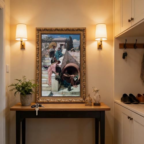 Impression sur toile Diogenes par Waterhouse | Cadre à suspendre de haute qualité