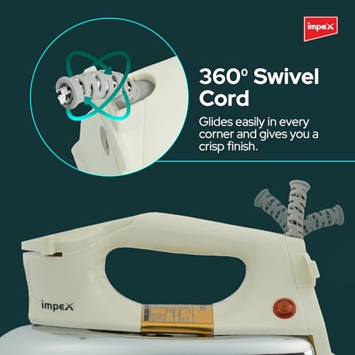 مكواة جافة اوتوماتيكية IB 201 من امبيكس: صندوق حديد شديد التحمل بقدرة 1200 واط مع ضمان 7 سنوات قرص اعدادات درجة الحرارة واغلاق تلقائي صندوق حديد ثقيل الوزن فائق الجودة مناسب لجميع الاقمشة