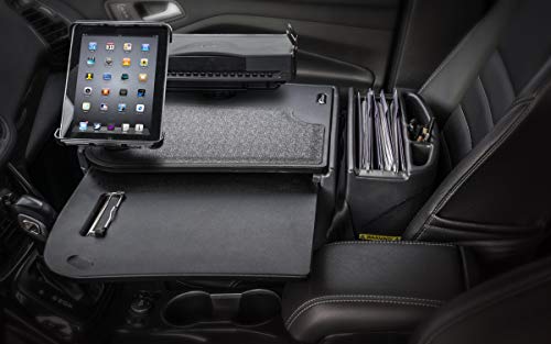Image of AutoExec AE-GMCD-PI-TAB-PS-BT GripMaster Car Desk for Your Vehicle Workstation and Mobile Office, Black with 400 watt Power Inverter,Tablet Mount and Printer Stand | 400 Watt Power Inverter, Tablet Mount, Printer Stand, Vehicle Workstation and Mobile Office