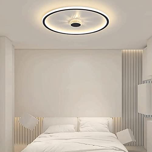 Plafonnier décoratif pour chambre à coucher au design circulaire noir - 4