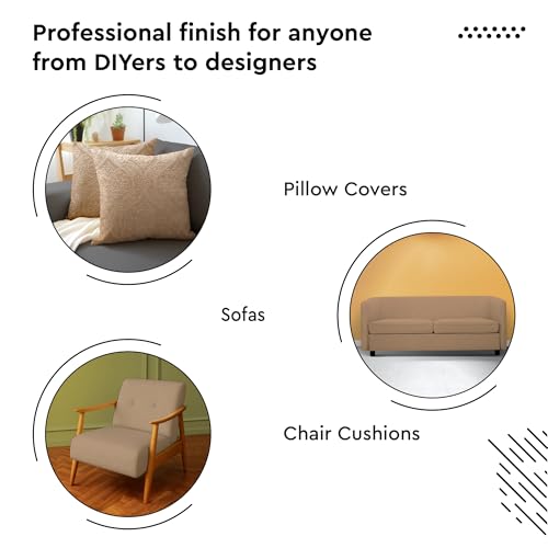 Image of Encasa XO Embossed Velvet Fabric Material by Meter Beige | Sofa Cloth Material | Unstitched Fabric for Making Cushion Cover, Sofa Cover | 175 GSM | 5 Meters, 500x150 cm