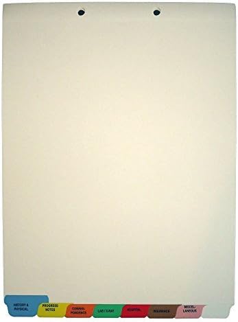 Stock Medical Chart Divider Sets, Bottom Tabs, 1/8th Cut (50 Sets of 8 Tabs) - (4 Boxes)