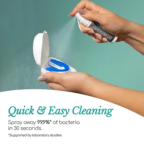Smilesaver Retainer Cleaner Spray – Invisalign, Mouth Guard, and Denture Cleaner – Quick Oral Care for Aligner & Retainer Hygiene – Natural, Portable & Minty Fresh Oral Care Products (1oz) (Pack of 2)