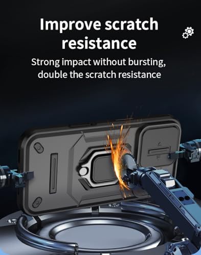 Image of Thermoplastic Polyurethane Camshield Pro Case With Slide Camera Protection And Ring Stand Bumper Back Case Cover For iPhone 16 (Blue)