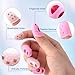 Isslly 20Pcs Rubber Finger Tips, Guitar Fingertip Protector Pads, Breathable Thimble Finger Grips for Sorting Paper, Money Counting, Hand Sewing - 5 Sizes, White, Pink