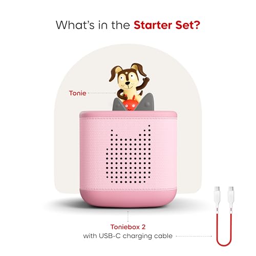 Image of Toniebox 2 Audio Player Starter Set for Kids 1+ with Playtime Puppy - Cloud Pink