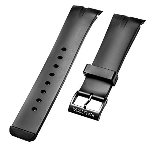 Nautica N15649G A15649G NST 17 - Correa de Reloj de Repuesto para Hombre, Resina Negra