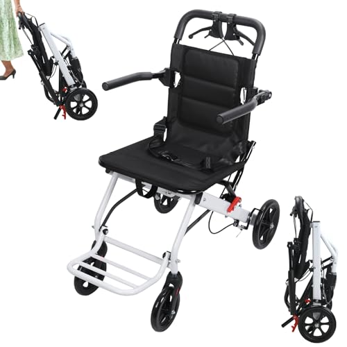 Fauteuil roulant pliable léger en aluminium avec roues PU confort