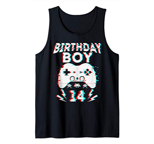 Birthday Boy 14 Years Old Video Gamer Gift Party Gaming Débardeur