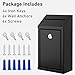 EIENHOSHI Metal Donation Box with Lock, Wall Mounted, Suggestion Box with 4 Iron Keys, Black, Cash Drop Box with Slot, 1-Pack