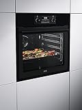 AEG Einbaubackofen BES331110B / Serie 6000 / SurroundCook – Heißluft mit Ringheizkörper/Reinigungshilfe mit Wasserdampf/Versenkknebel/Grillfunktion/Display mit Uhr/Autark/A/Schwarz