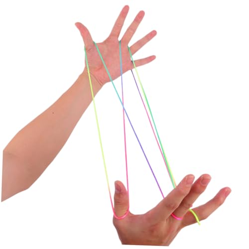 ARTSEWPLY 10pcs Rainbow Finger Rope Game Creative Educational for Durable Strings Interactive Fun for Family Friends for Outdoor Activities and Brain Development