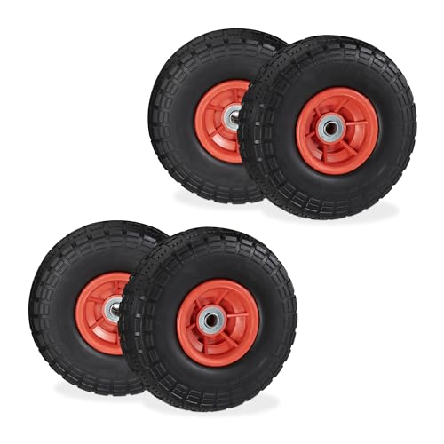 Roue de chariot 150 kg Relaxdays lot de 4 pour remplacer vos pneus usés facilement