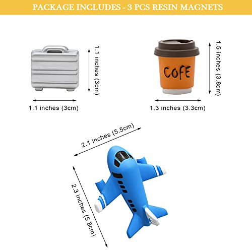Imanes decorativos de resina para refrigerador con tema de viaje miniatura 6