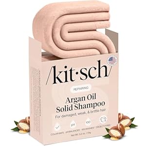 Kitsch Argan Oil Shampoo Bar – Repairing Solid Hair Shampoo for Women and Men – Strengthening, Moisturizing Hair Care – Vegan, All Natural, Paraben & Sulfate-Free, Made in USA, 3.2 oz