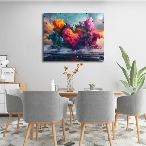 Tableau amour coeur aquarelle colorée pour une déco murale romantique