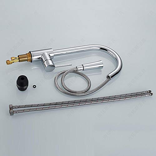 Robinet de cuisine noir extractible laiton chrome mitigeur évier 2 modes