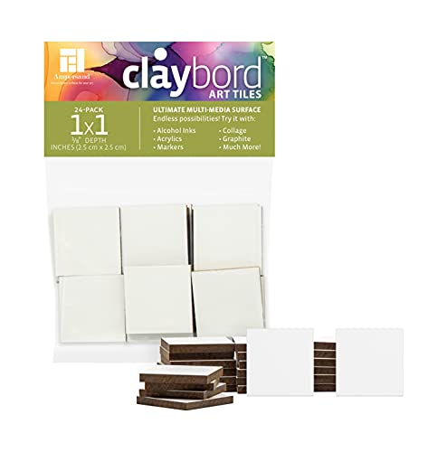 Ampersand Claybord Art Tiles, 1/8Th Inch Flat Profile, 1X1 Inch, Pack Of 24 (Cbs011) #TOP1