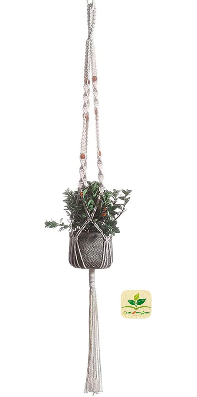 Zazza Home Decor - Macrame Cotton Rope Planter Hanging Plant Hanger Indoor and Outdoor Wall Decor Plant (P-3) (B09L8DKWBJ) Amazon Price History, Amazon Price Tracker