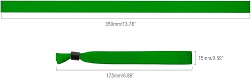 Miniatura 2 de Paquete de 100 muñequeras, pulseras verdes para eventos, pulseras para conciertos, festivales, admisión, fiesta, 13.78 x 0.59 pulgadas