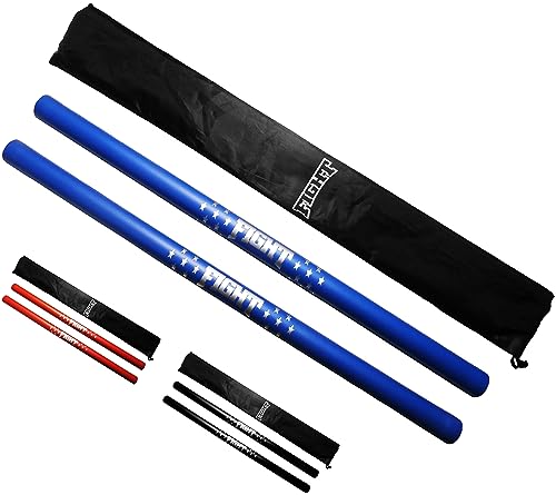 F.A.L. product Martial Arts Equipment Foam Padded Sticks with Carry Bag Case Set 2 Pieces (Blue) 24 Inches