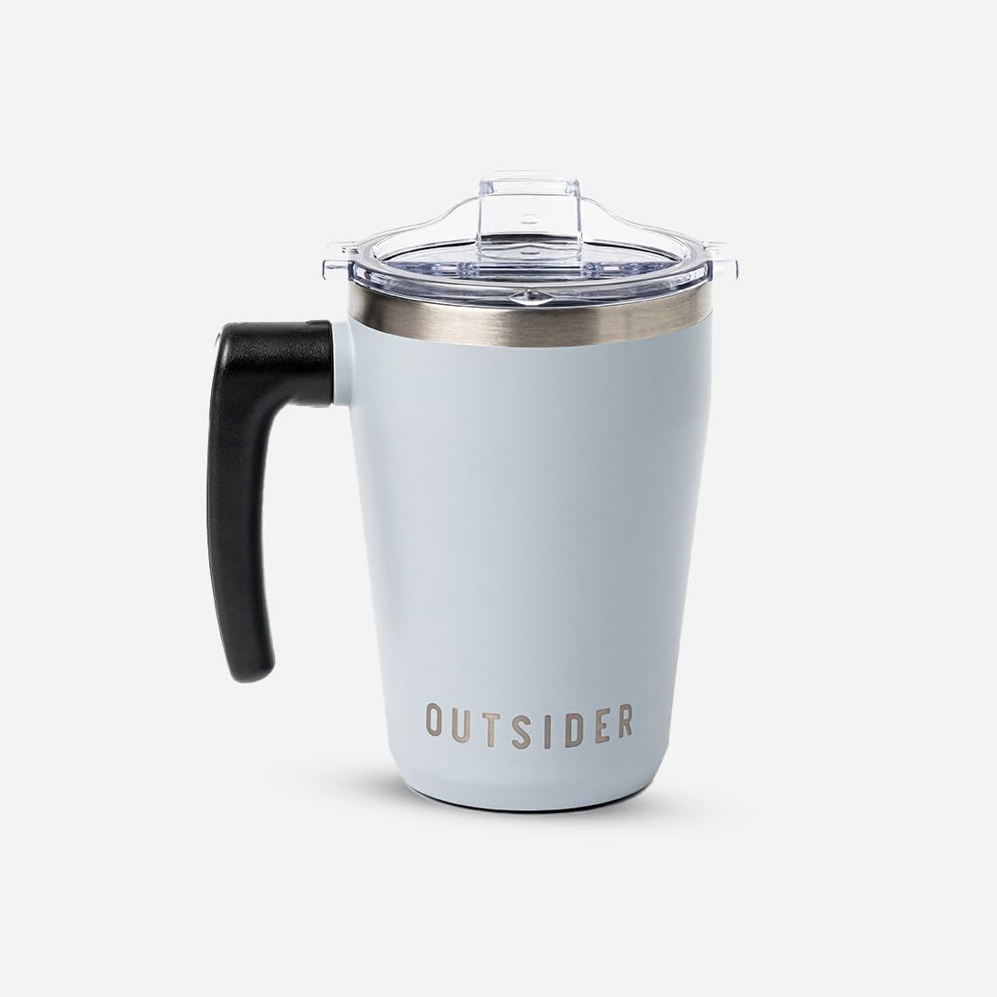 OUTSIDER Stainless Steel Vacuum Insulated Coffee Mug/Cup with Rotating Handle and Spill Proof Lid – Great Travel Tumbler for Outdoor, Home, Office – 17 ounces, Pink