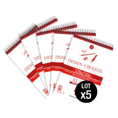 Bloque de papel de dibujo Clairefontaine 96616C A5 con espiral doble superior 2