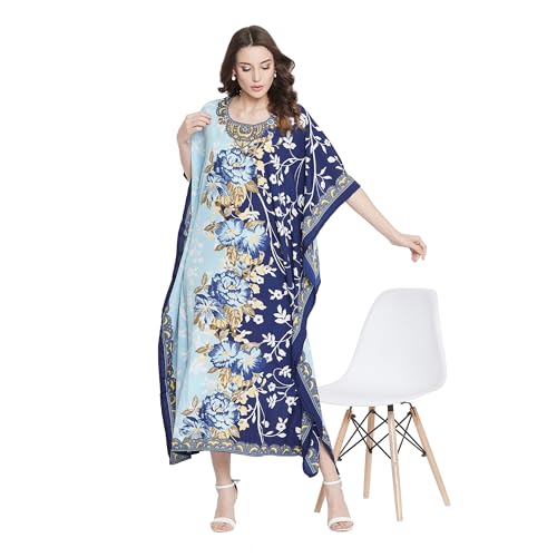 Image of Oussum Women Polyester Casual Long Plus Size Beach Caftan Cover Up Maxi Dress 1X-3X Summer Kaftan Dresses for Women