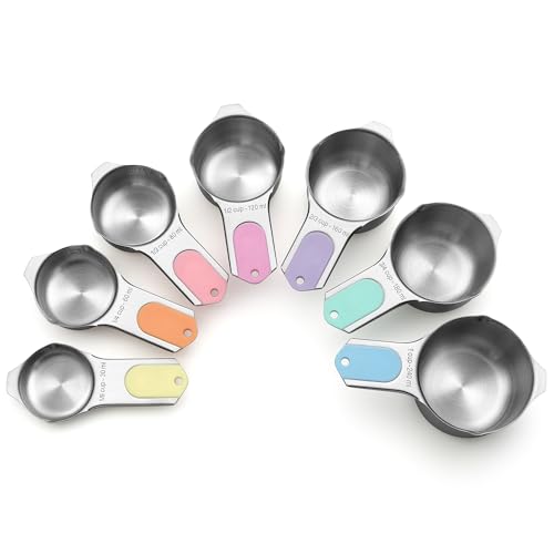 Image of Spring Chef Magnetic Stainless Steel Measuring Cups Set of 7, Pastel