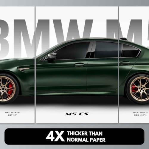 Image of Funk You Store BMV M5 Poster Split Design BMV Car Posters | 3 A3 Sized Cars Poster for Wall | Large Size (89 x 42 cm) Sportscar Wall Decor | M5 CS Car Posters for Room | Supercar (B 028)