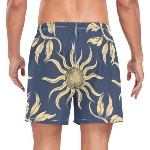 Bañador Quick Dry de hombre azul oscuro con estampado William Morris 2