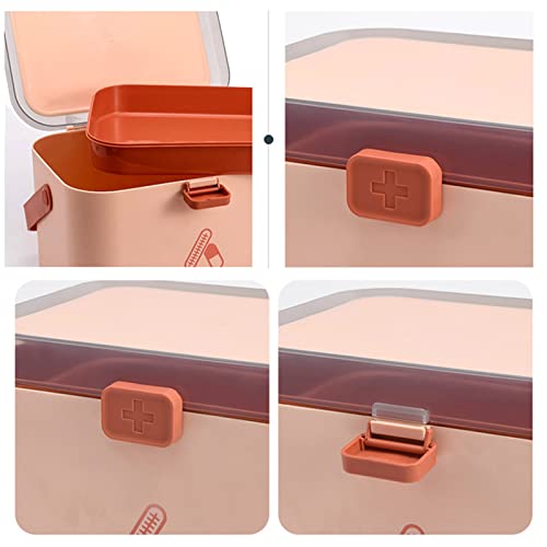 First Aid Clear Container Bin - Medicine Storage Box Double Layers,Family Safety Emergency Medicine