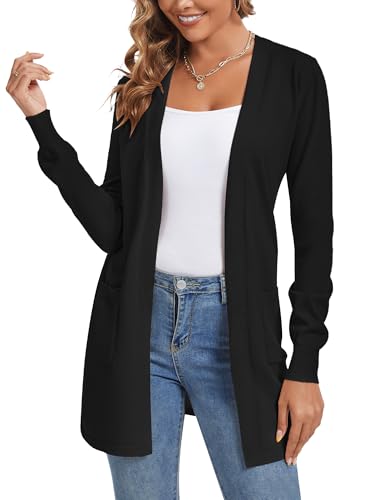 Image of Cardigan for Women Casual Long Sleeve Open Front Cardigan Sweaters with Pockets