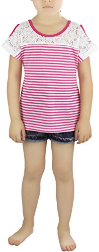 Image of ToBeInStyle Girl's Adorable Flower Print Tank Top w /Back Lace Design