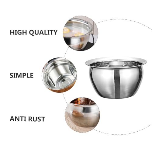 Tazón de acero inoxidable NUOBESTY 9 pulgadas para cocina miniatura 6