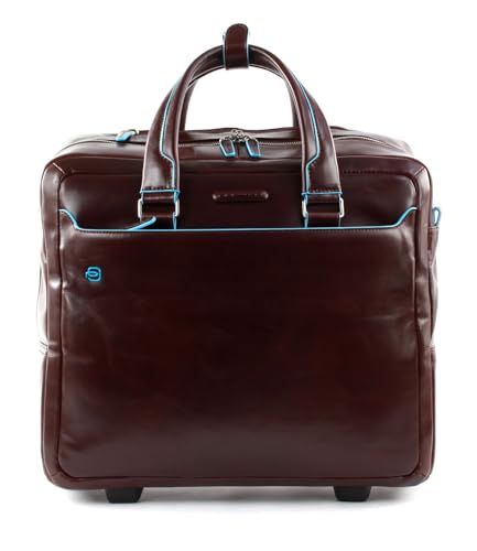 Piquadro Cartella Trolley 2 ruote in Pelle, Unisex-Erwachsene Gepäck- Kuriertasche, Mogano, Talla única - BV4729B2/MO