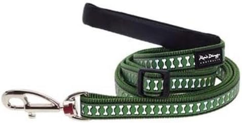 Red Dingo Reflective Safety Dog Lead, Medium, Green
