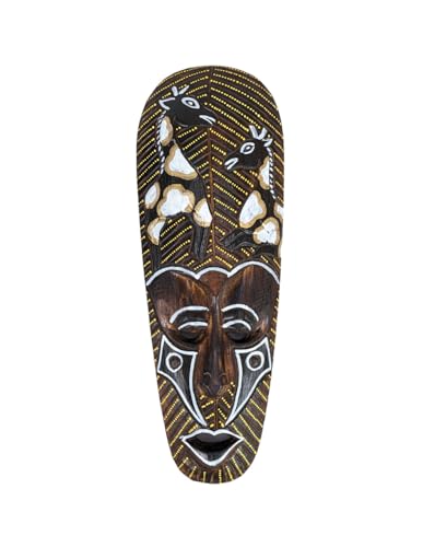 Coco Papaya - Máscara africana de madera, 30 cm, diseño de jirafa.