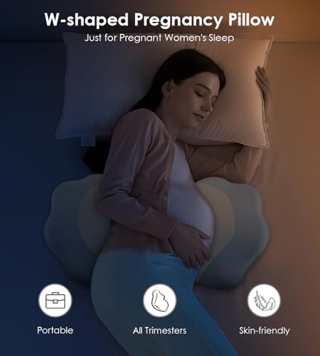 Image of Pregnancy Pillows for Sleeping, Memory Foam Maternity Pillow Support for Back Belly HIPS, Adjustable Travel Wedge Pillow for Pregnant Women, Side Sleeping Pregnant Pillows with Cooling Pillowcase