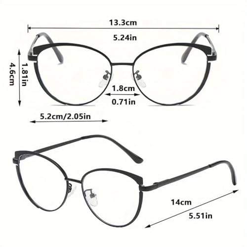 Image of Stainless Steel Frame Cat Eye Reading Glasses - Stylish Presbyopia Relief - Purple