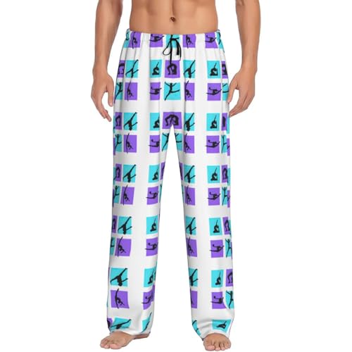 Pantalon de pyjama léger pour homme au motif gymnastique décontracté