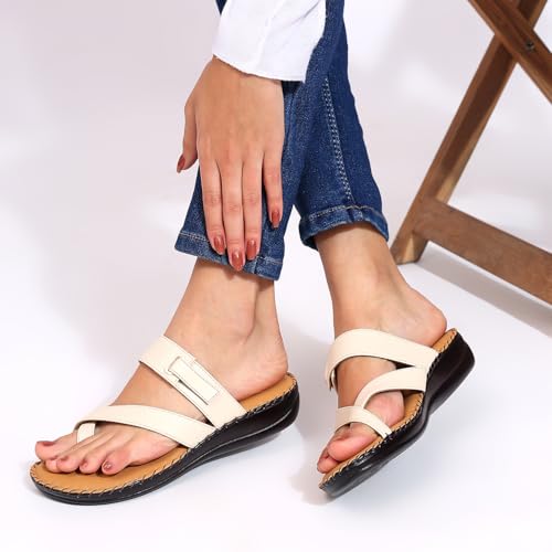 Image of TRASE Sleek Women's Casual Ortho Slippers - Stylish Toe Ring Slippers - Ortho Soft Slippers For Women